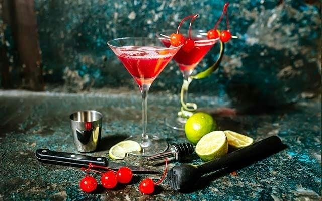 Cherry rum cocktail 