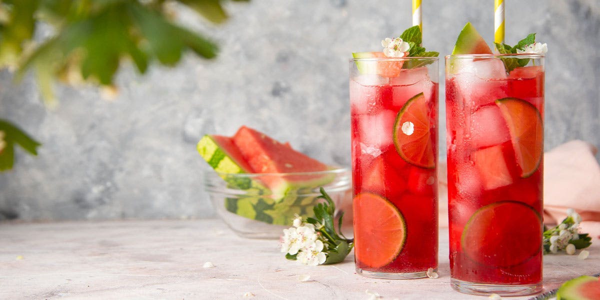 This Watermelon & Campari Cooler has a splash of gin!