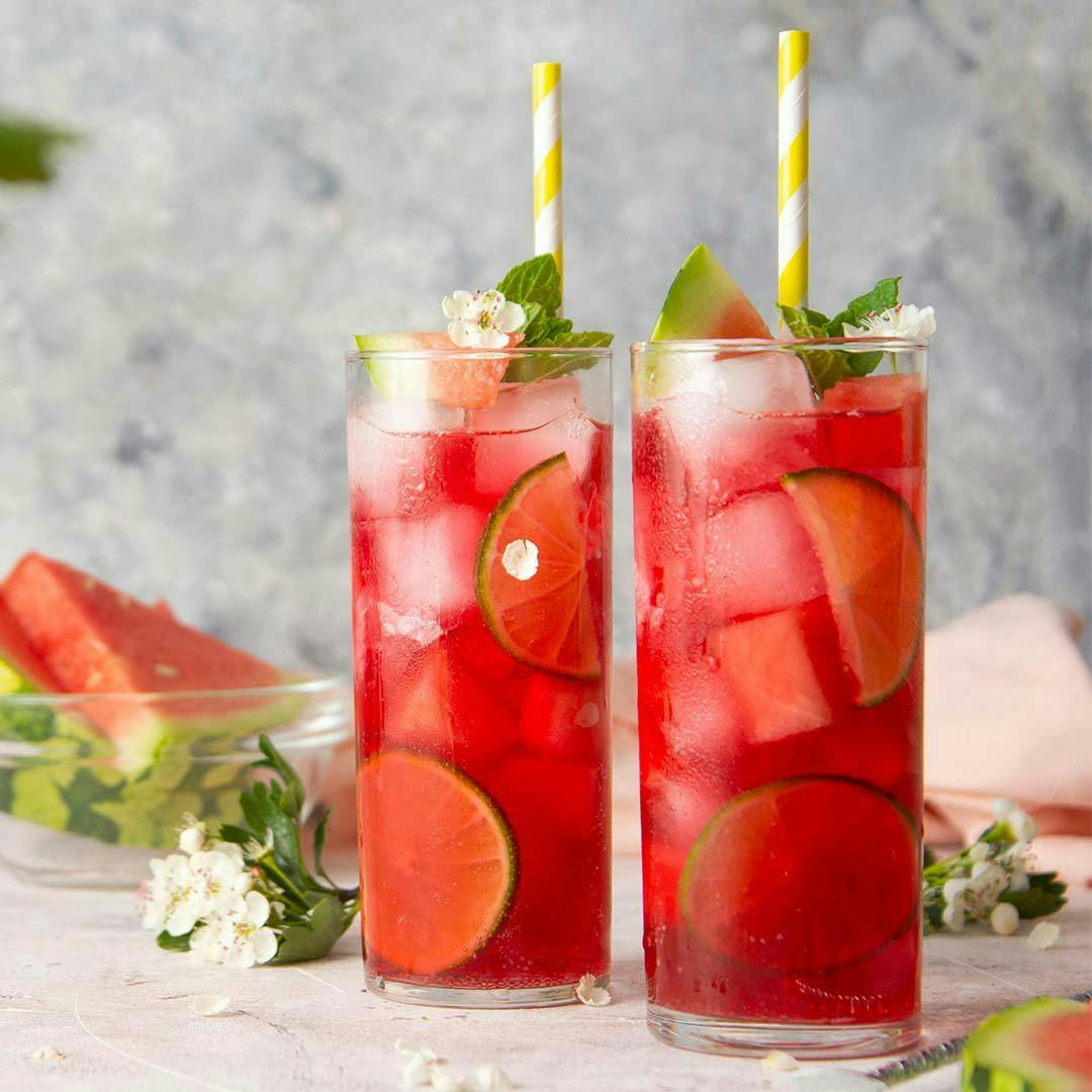 Watermelon Cooler cocktail recipe with gin and Campari