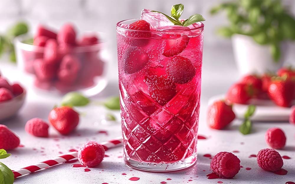 Raspberry & Rhubarb Gin Punch cocktail recipe